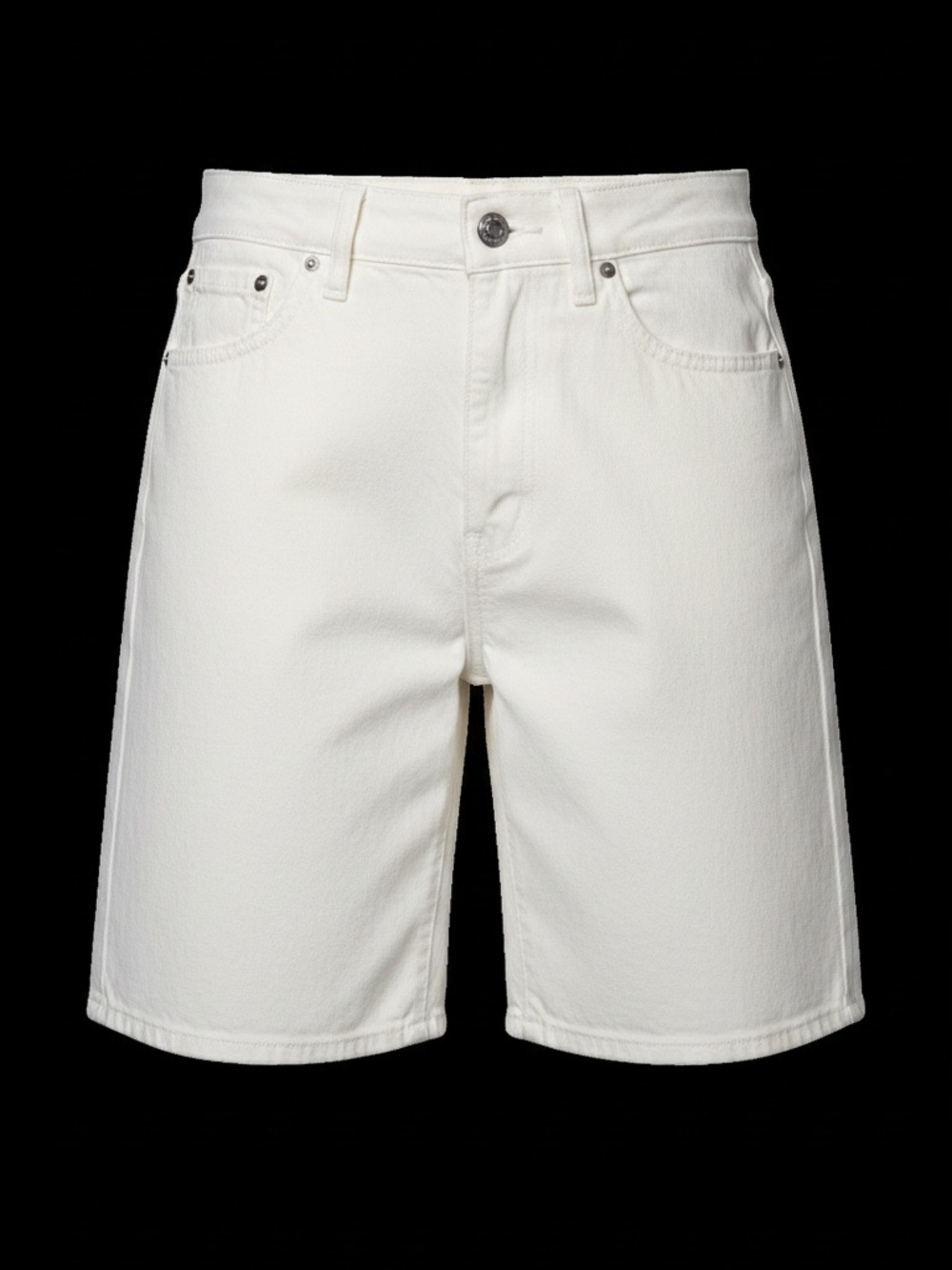 We The Free off-white denim shorts with contrast stitching